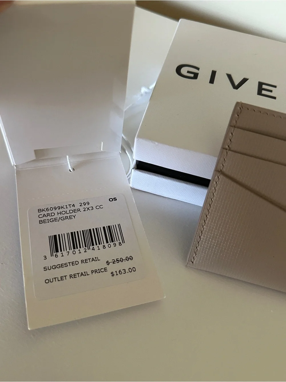 Givenchy Beige Leather Card Holder